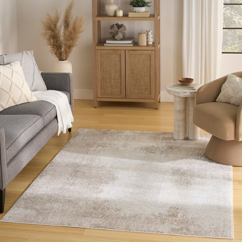 Nourison Home Dekor Indoor only Grey Persian Area Rug - Ivory/Taupe - 5'3" x 7'