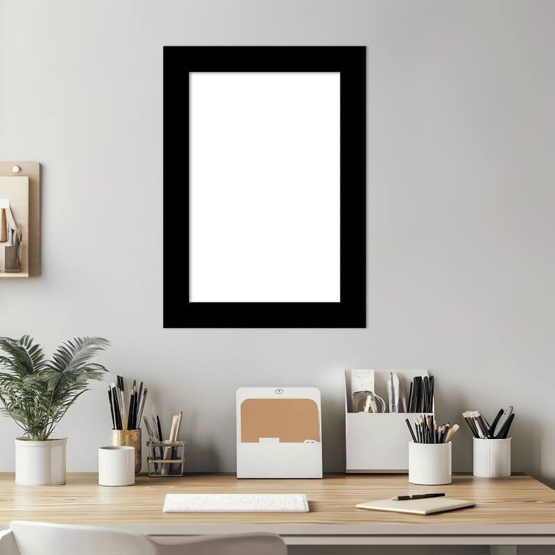 Amanti Art Brushed Black Framed Dry Erase Magnetic Board