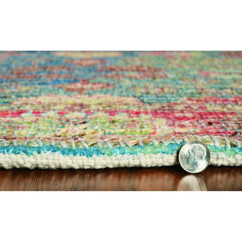 HomeRoots Floral Medallion Traditional Rectangle Area Rug - 114.00 in. x 90.00 in. x 0.50 in.
