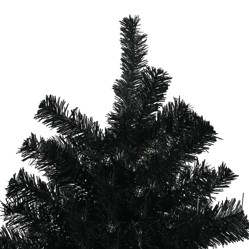 HOMCOM Unlit Artificial Christmas Tree - Auto Open, Steel Base, Black, Home Office Decor - Black