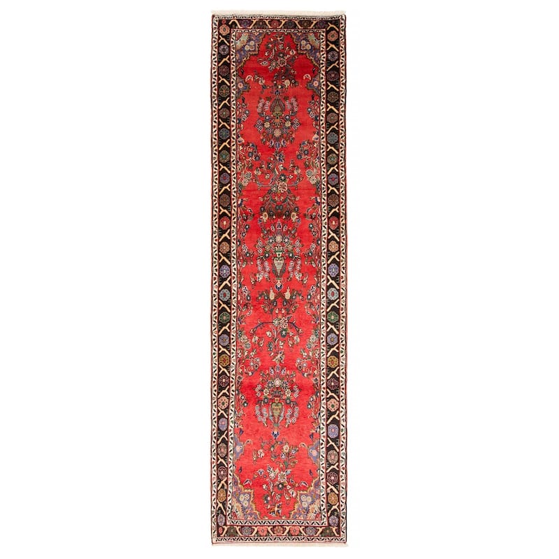 ECARPETGALLERY Hand-knotted Andelz Red Wool Rug - 2' 9" x 10' 6" - Red - 2' 9" x 10' 6"