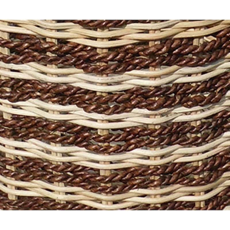 Abaca Stripe Round Storage Basket