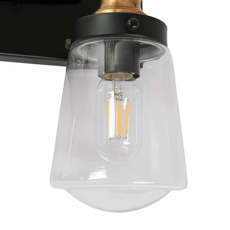 Cozia Modern 3-light Black Gold Bathroom Vanity Light Dimmable LED Wall Sconce