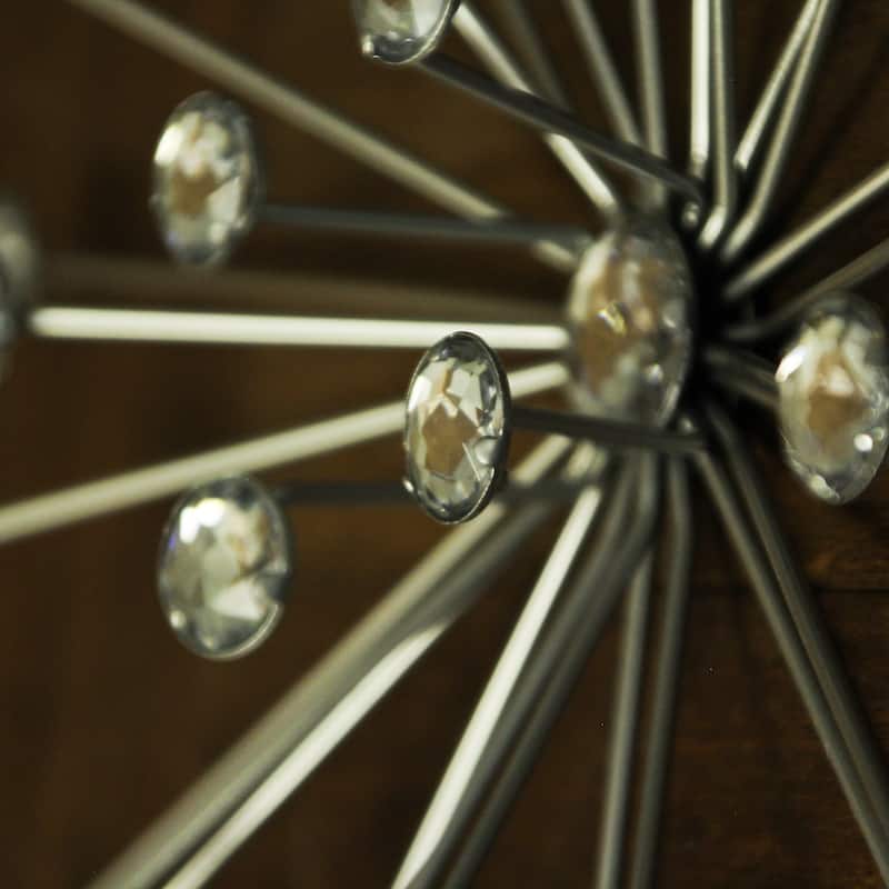 Jeweled Metal Sunburst Wall Mounted Hanging Sculpture Set Of 3