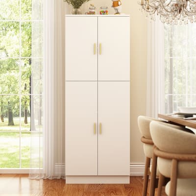 Pantry Cabinet Floor Storage w/ Doors Adjustable Shelves by Kerrogee - 61.2"H
