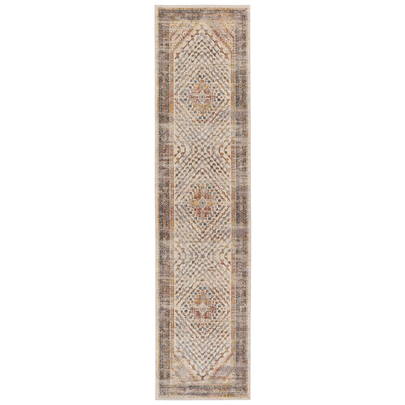 Canna Medallion Multicolor/ Light Gray Area Rug - 3'X12' - Runner/Rectangle