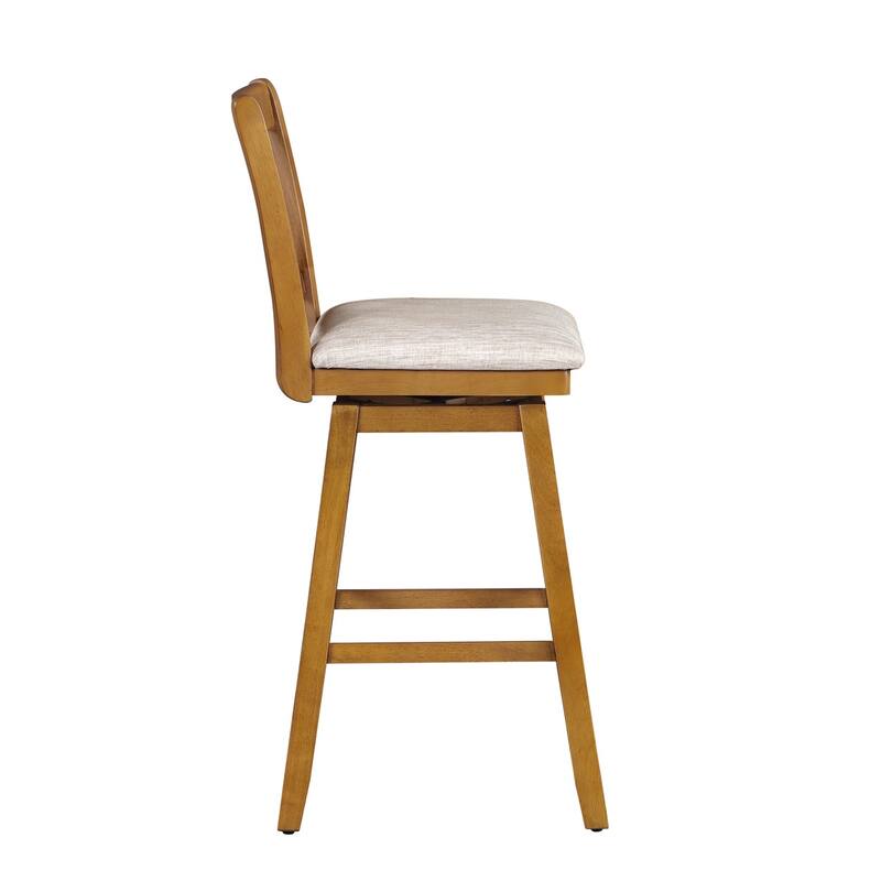 Brookline Wooden Linen Swivel Dining Room Barstool