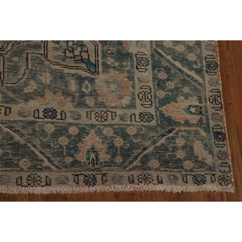 Vintage Tabriz Persian Area Rug Handmade Traditional Wool Carpet - 6'7" x 9'7"