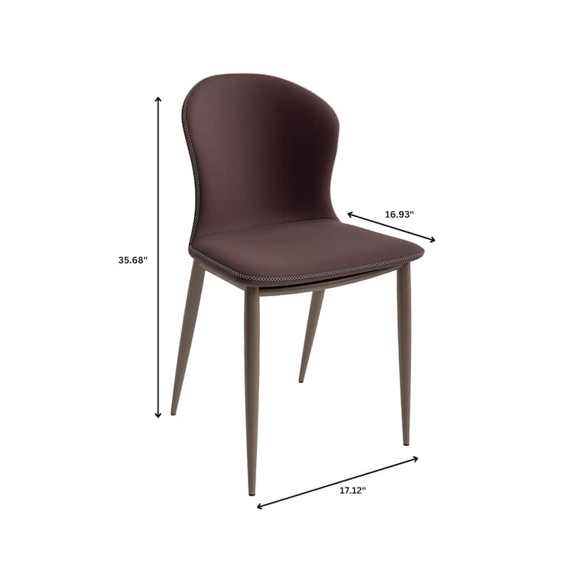 Mosaic Modern Upholstered Fabric Dining Chair with Metal Legs by LeisureMod