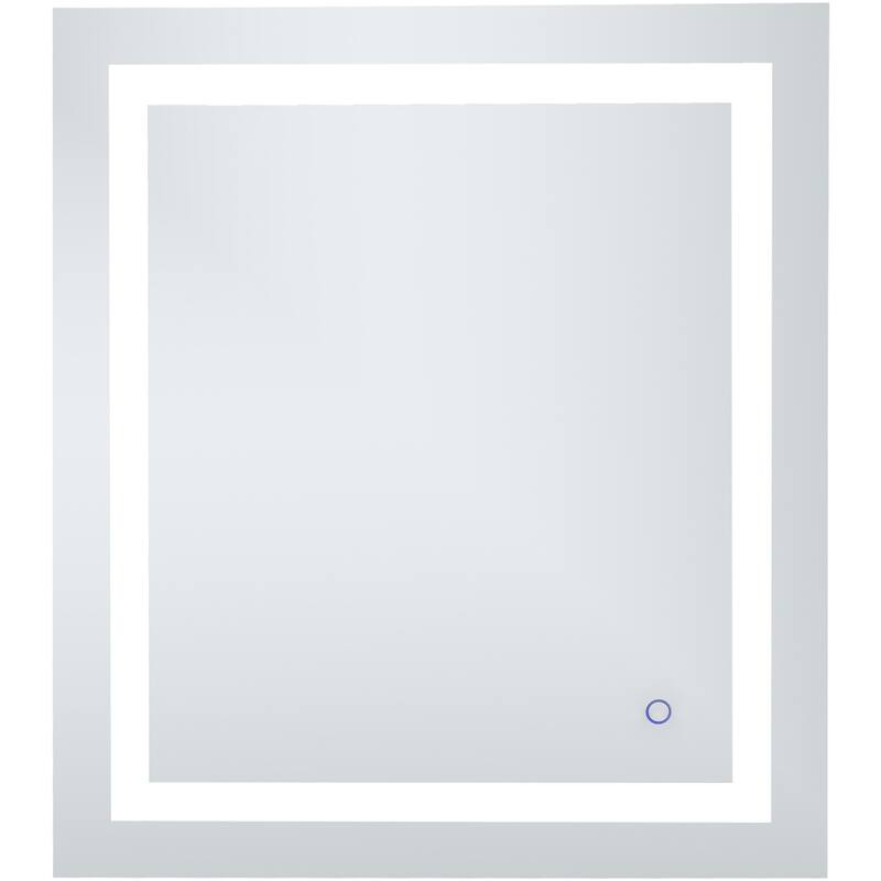 Elegant Lighting Helios 30" x 27" Rectangular Frameless Wall Mounted - Silver