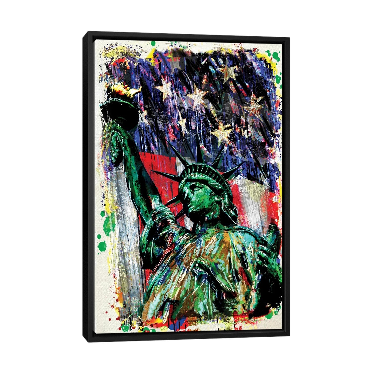 iCanvas "Statue of Liberty" by Rockchromatic Framed