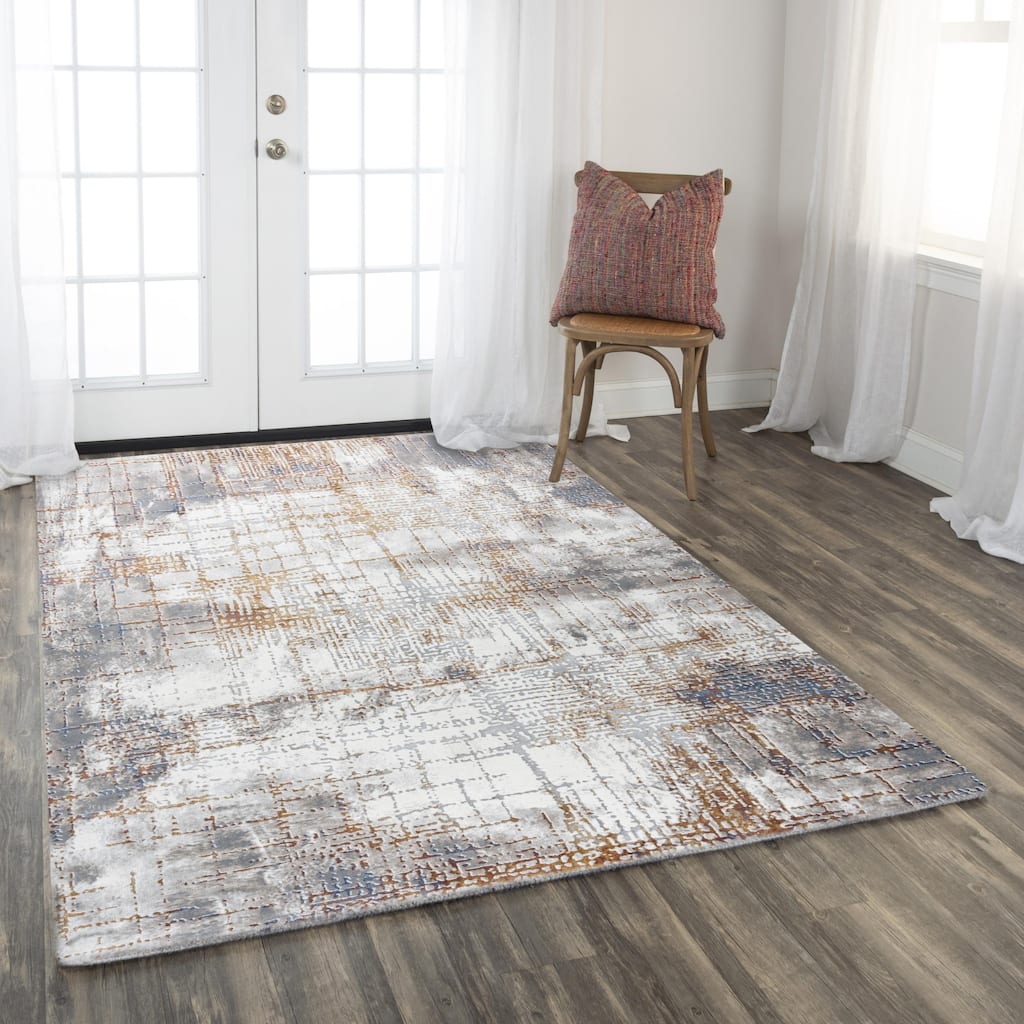 Alora Decor Opal Ivory and Grey Multi-colored Abstract Rug