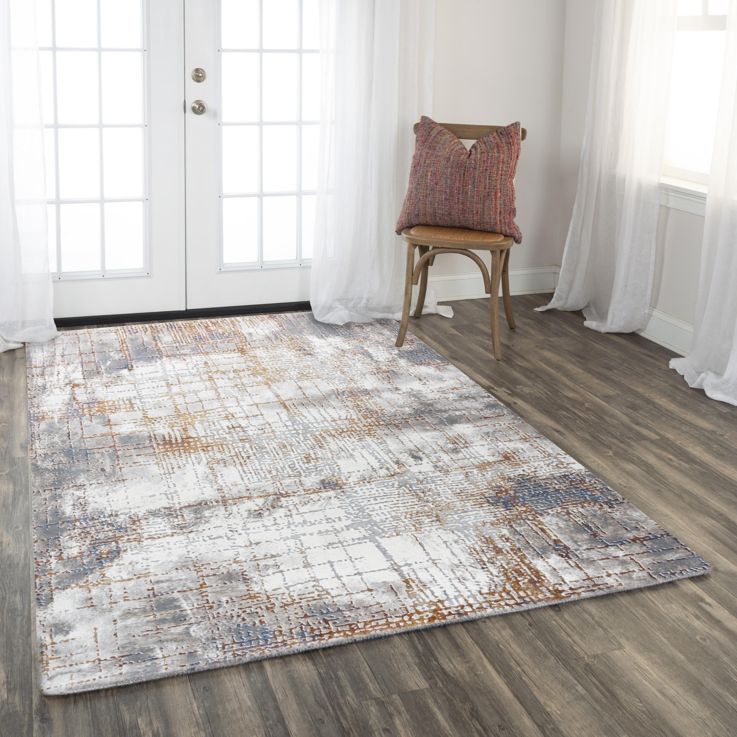 Alora Decor Opal Ivory and Grey Multi-colored Abstract Rug