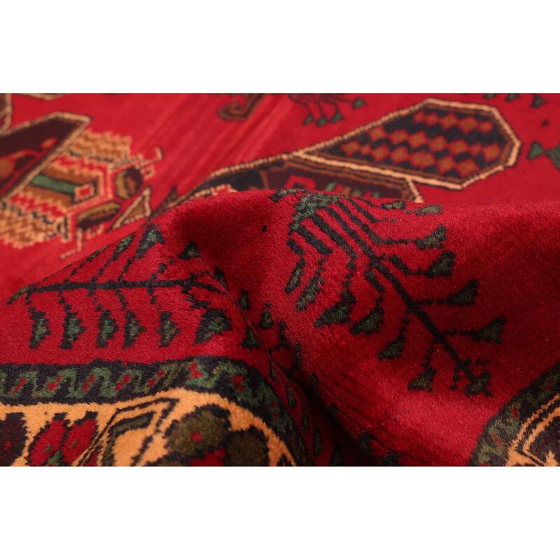 ECARPETGALLERY Hand-knotted Teimani Red Wool Rug - 3'7 x 6'7