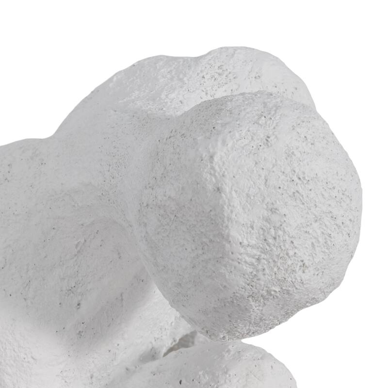 Sagebrook Home 7-Inch White Polyresin Contemplating Figure with Rough Texture - 5" x 5" x 7"