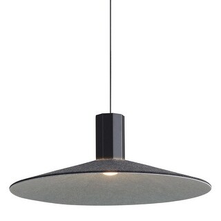 Golden Lighting Faroe 20in Integrated LED Pendant in Flecked Black/Grey Felt - Black
