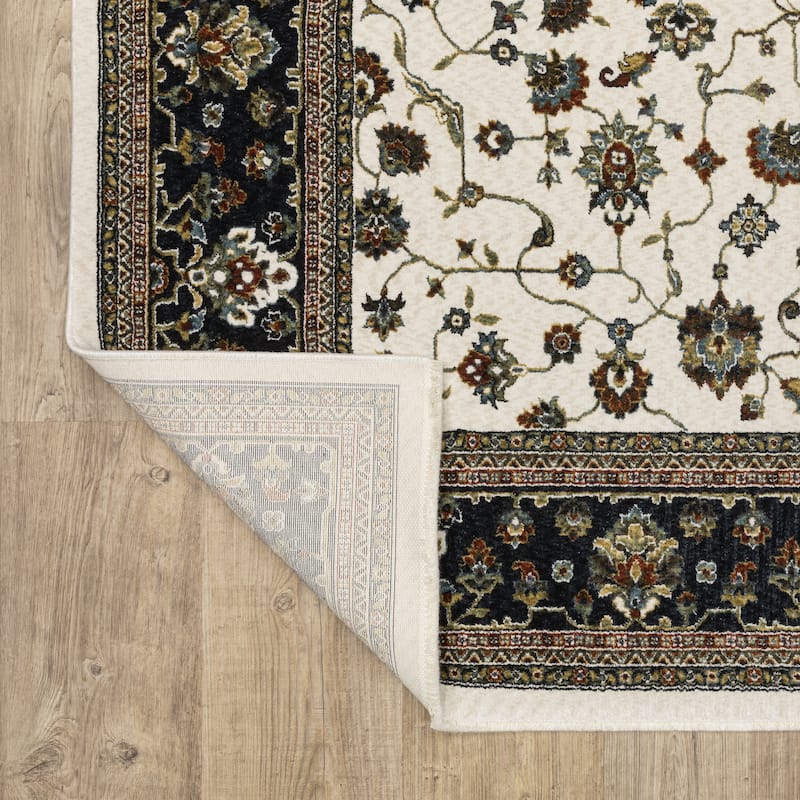 Style Haven Victoria Classic Traditional Ivory/ Navy Area Rug
