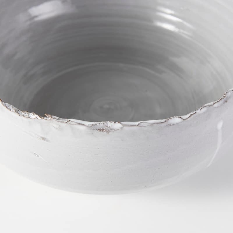 Larsen White Ceramic Large Decorative Bowl