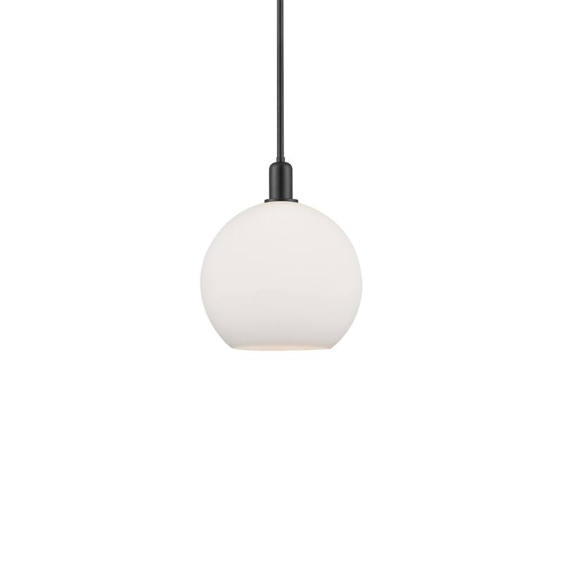Innovations Lighting 716-1S-15-12 Athens Pendant Athens 12" Wide - Matte Black / Matte White