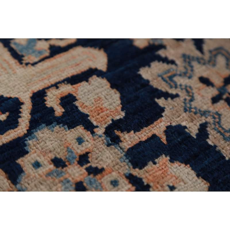 Vegetable Dye Blue Ziegler Oriental Area Rug Hand-Knotted Wool Carpet - 8'1"x 10'1"