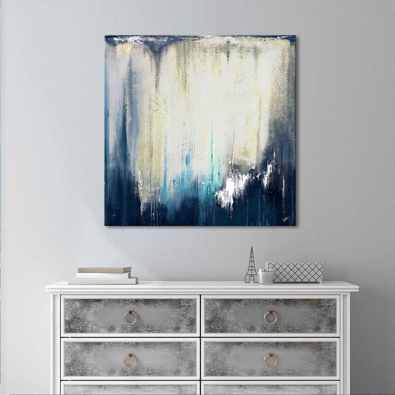 "Navy Blue Illusion II" by Patricia Pinto Print on Canvas