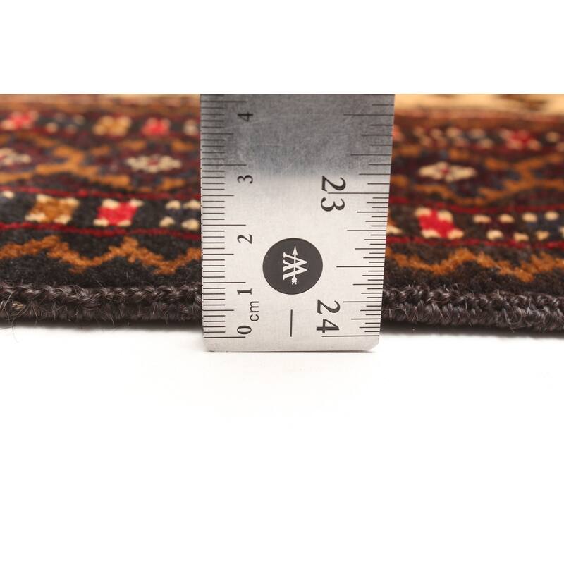 ECARPETGALLERY Hand-knotted Teimani Dark Brown Wool Rug - 2'9 x 4'11