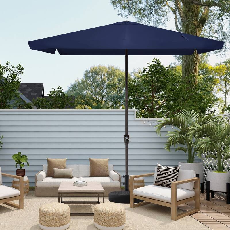 8*10ft Rectangular Patio Market Umbrella with Sagging Edge，UV Risistance,Crank & Tilt