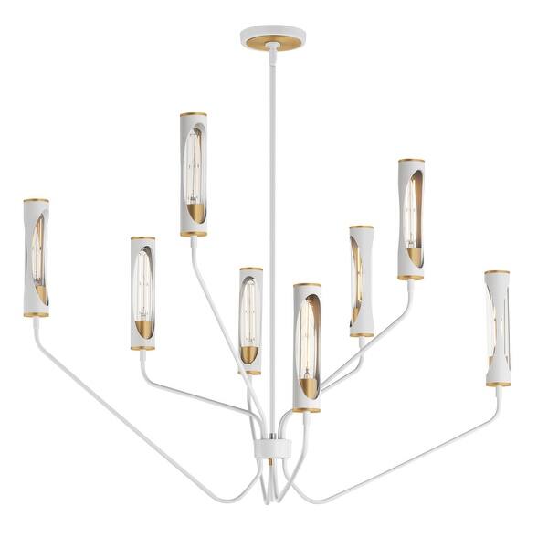 slide 2 of 7, Maxim 16178 Regent 6 Light 40" Wide LED Abstract Chandelier Light French Gray / Natural Aged Brass