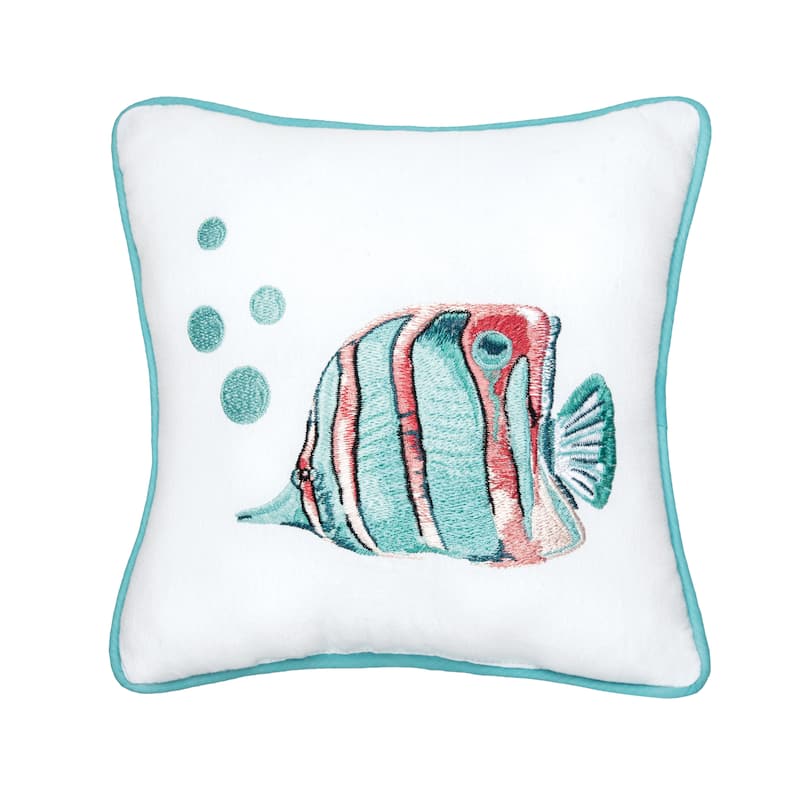 10" x 10" Swimming Fish Small/Petite Accent Pillow