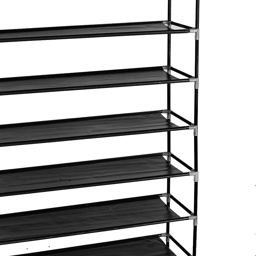 10 Tiers Shoe Rack with Dustproof Cover Closet Shoe Storage Cabinet  Organizer Black - On Sale - Bed Bath & Beyond - 31117844