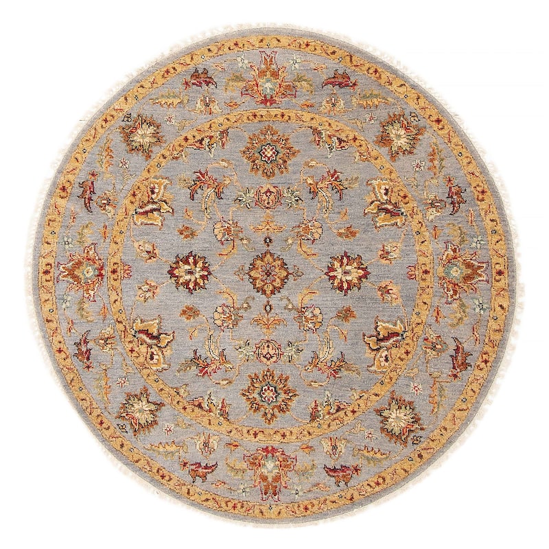 ECARPETGALLERY Hand-knotted Jamshidpour Grey Wool Rug - 3'11 x 3'11 - Grey - 3'11 x 3'11