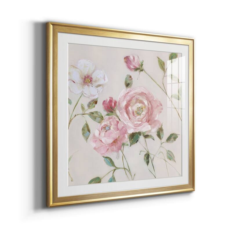 Cottage Sweet Roses I Premium Framed Print - Ready to Hang
