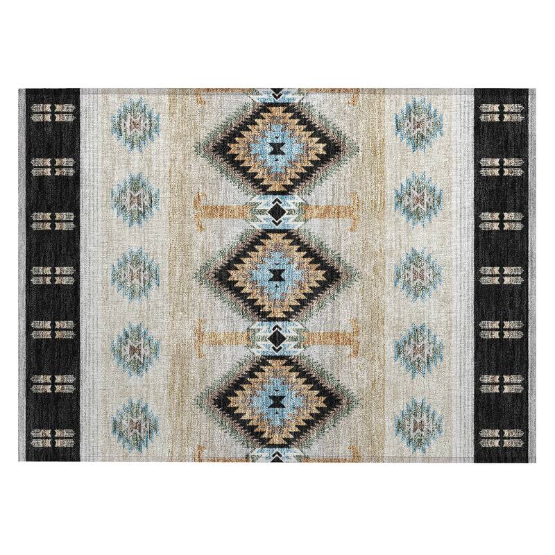 Machine Washable Indoor/ Outdoor Global Chennai Chantille Rug
