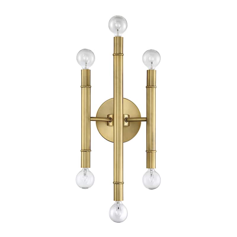 Trade Winds Lighting 6-Light Wall Sconce In Natural Brass - Natural Brass