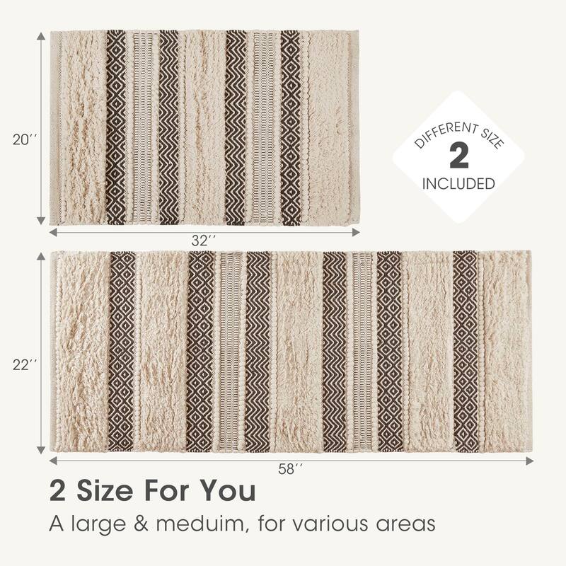 INK+IVY Asher Woven Texture Stripe Bath Rug