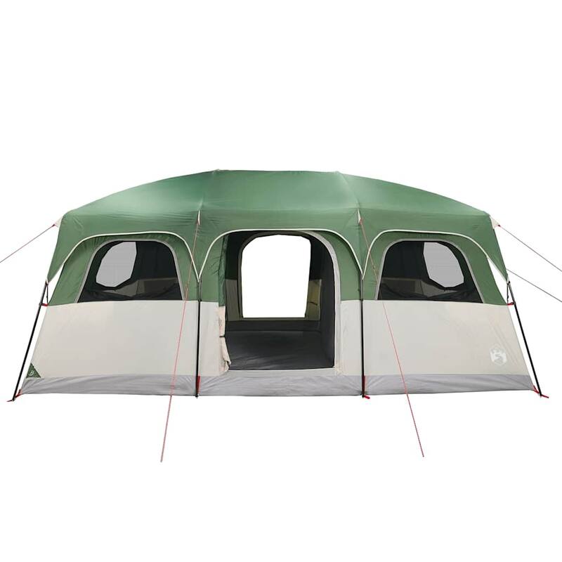 vidaXL Family Tent Cabin 10-Person Green Waterproof - 191.7" x 131.9" x 87.8"/85.8"