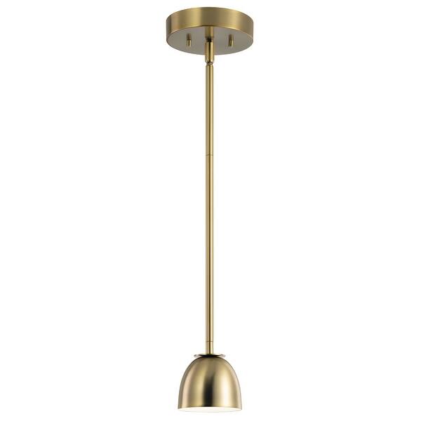 slide 2 of 2, Kichler Baland 4 Inch 1 Light Mini Pendant in Brushed Natural Brass