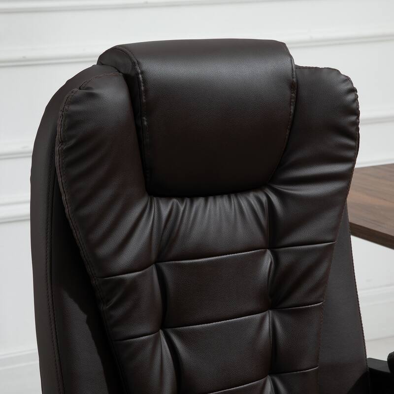 Vinsetto High Back Massage Office Chair with 7-Point Vibration Heating Reclining Back Adjustable Height w/ Headrest Footrest