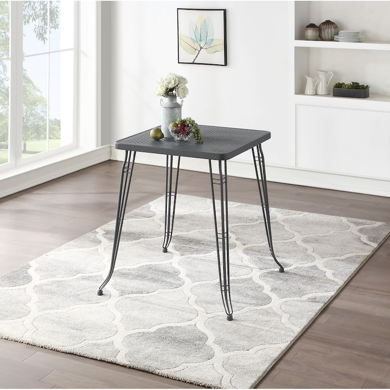 Boraam Gilbert Square Grey Metal Pub Table