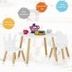 preview thumbnail 2 of 8, Kids Table with 2 Chairs Set 17.5"H for Boys, Girls,White