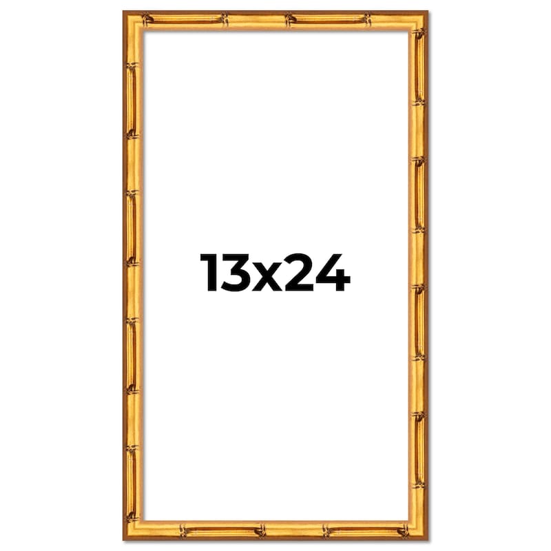 13x24 Frame Gold Bamboo Picture Frame Modern Photo Frame Includes UV Acrylic Shatter Guard Front Acid Free Foam Backing Board