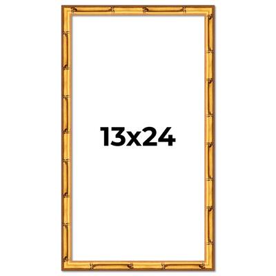 13x24 Frame Gold Bamboo Solid Wood Picture Frame | 1 Inch Moulding