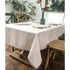 preview thumbnail 4 of 17, DriftAway Pom Pom Tassel Rectangle Linen Textured Decorative Table Cloth