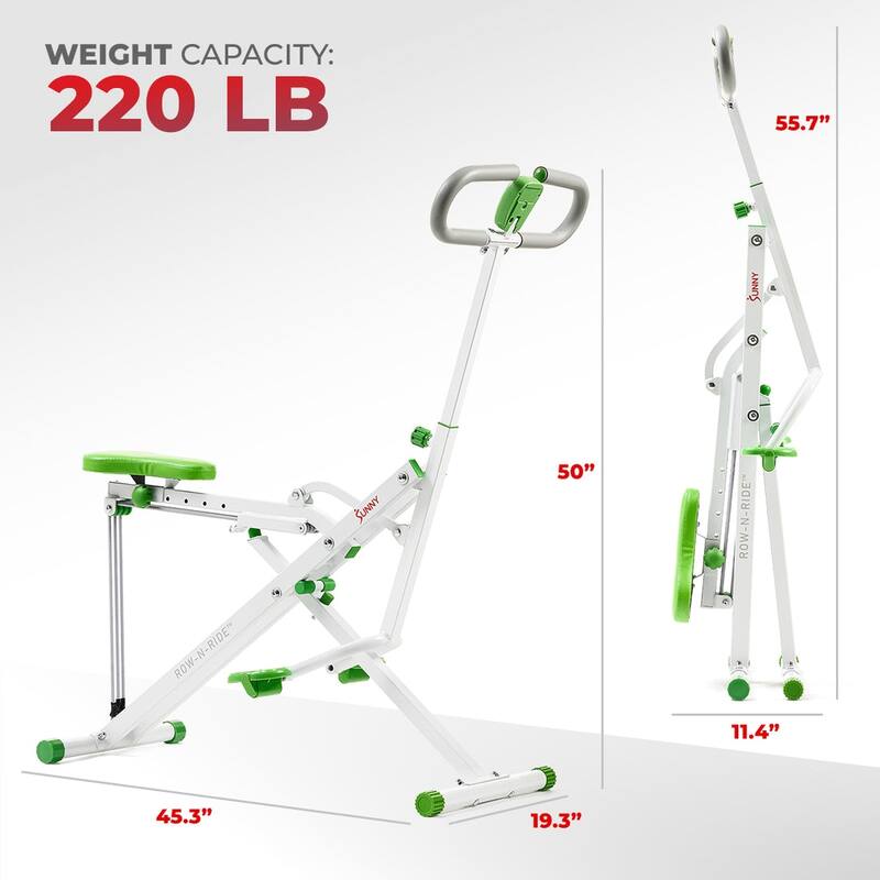 Sunny Health & Fitness Upright Row-N-Ride™ Exerciser in Green - NO. 077G