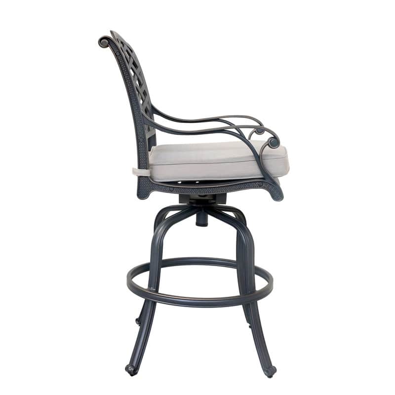 Ventura Cast Aluminum Bar Stool with Cushion (Set of 2)