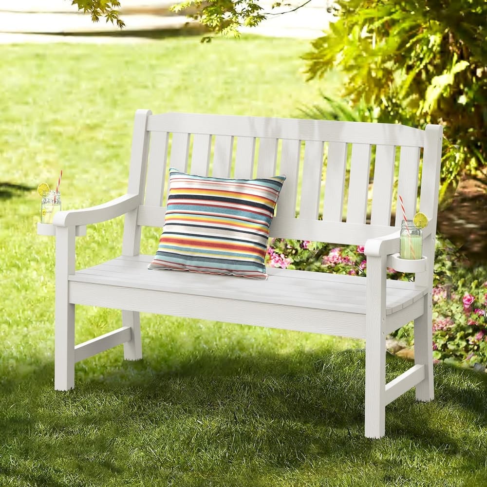 48'' Outdoor Bench - Weatherproof Garden Bench for Patio, Porch, Backyard