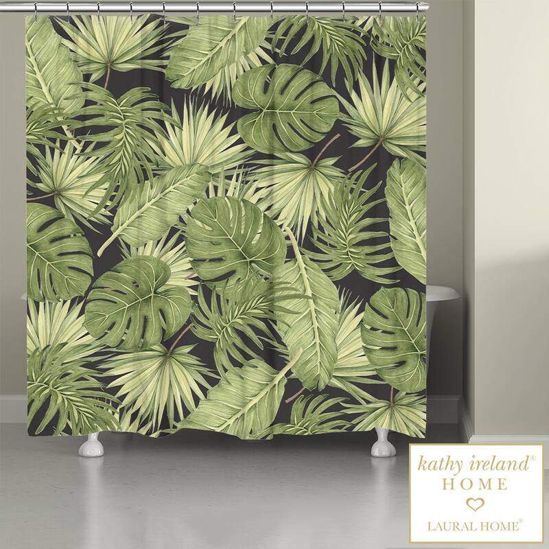 kathy ireland® HOME Sophisticated Palm Shower Curtain by Laural Home