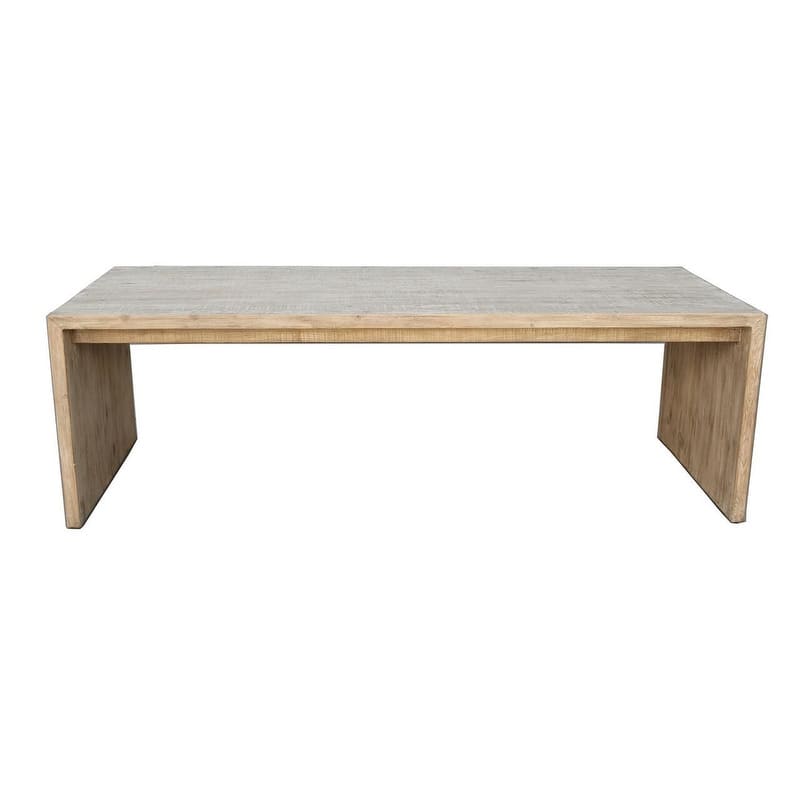 94 Inches Waterfall Dining Table Reclaimed Pinewood Whitewash
