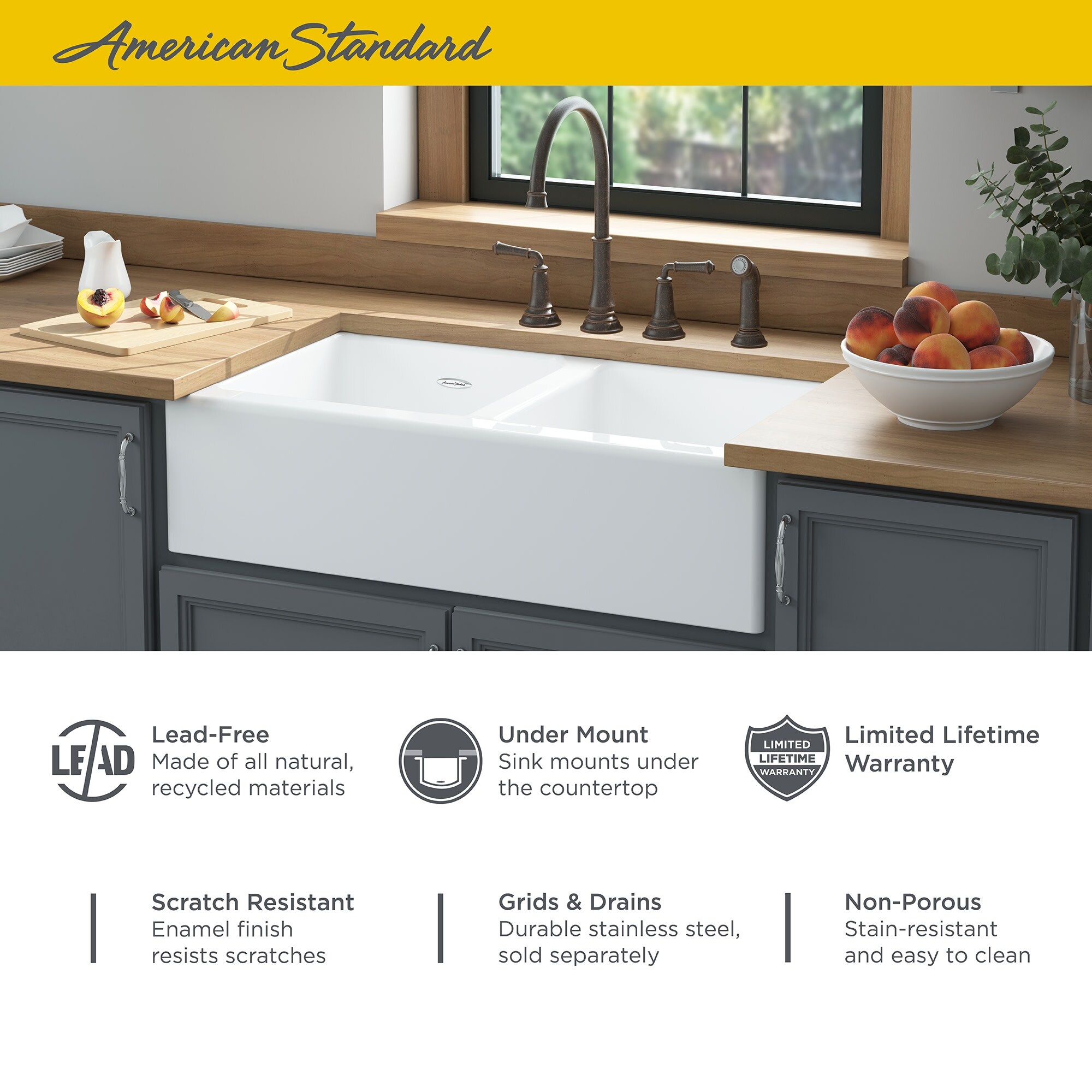 American Standard 77db 36220a Delancey 36 Farmhouse Double American Standard 77db 36220a Delancey