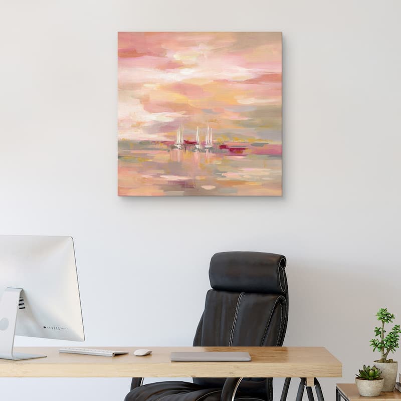 Crimson Waves by Silvia Vassileva Canvas Art Print
